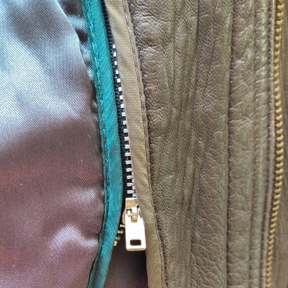 Vintage 90z FOG London Fog bomber with zip out liner, thick leather - Picture 3 of 6